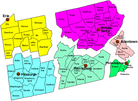 OSHA MAP of Pennsylvania